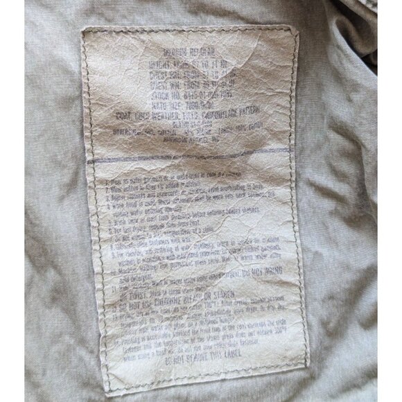 US Military Vintage 80s/90s Cold Weather Camo Field Coat / Size Medium - Picture 7 of 9